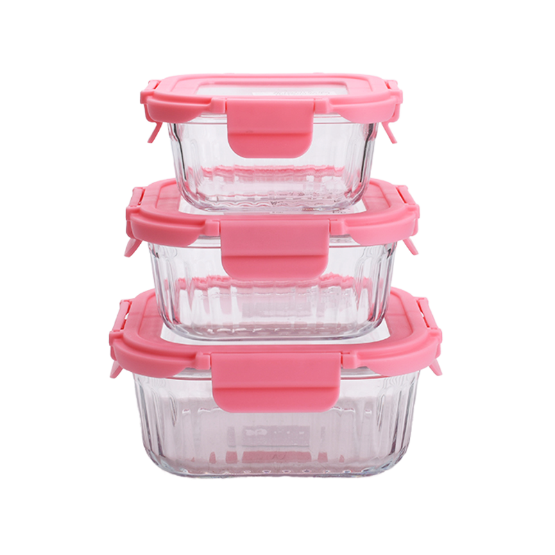 3 Sizes Square Food Containers with Sealed Lid 0.3L,0.5L,0.8L (68-0216)