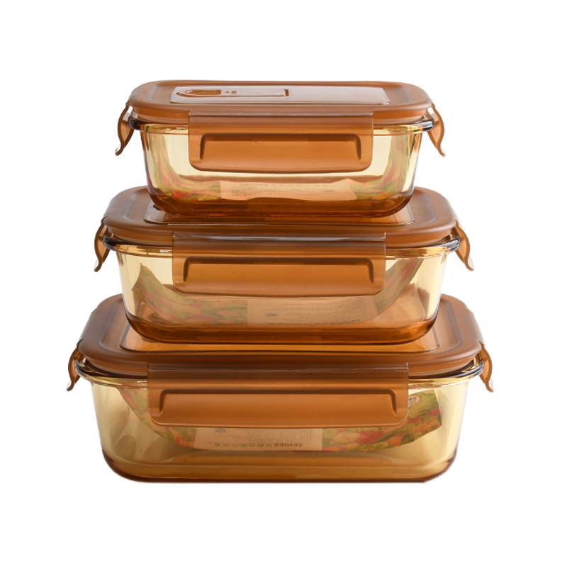 3 Sizes Rectangular Food Containers with Sealed Lid 0.4L,0.6L,1L (68-0246)