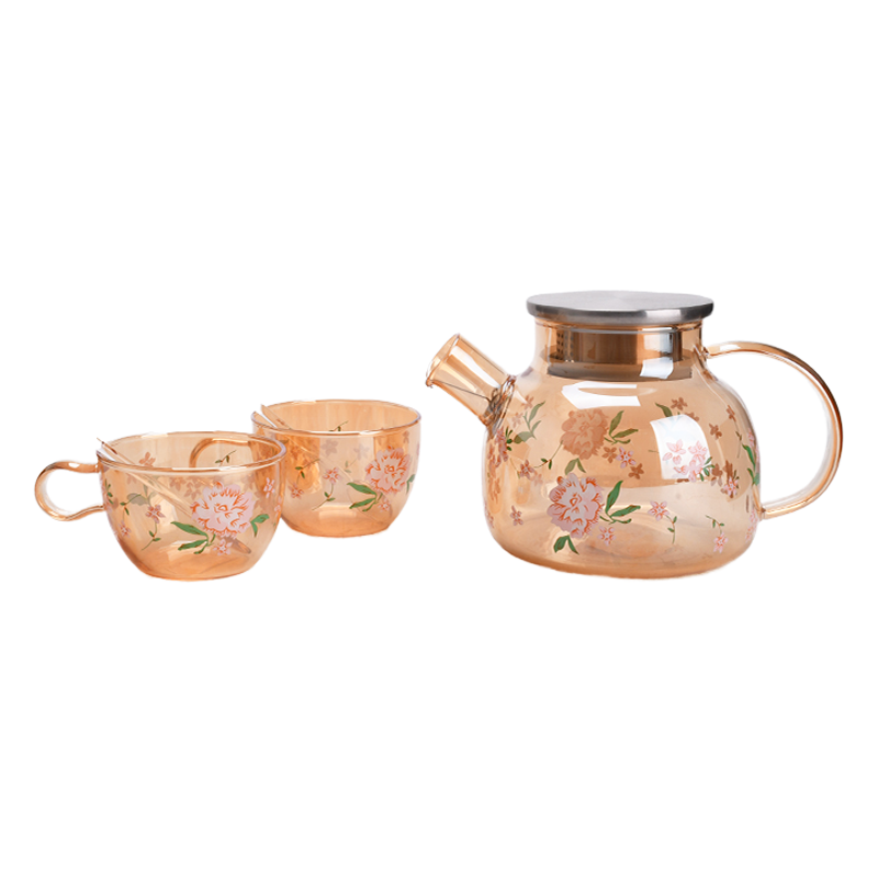 Round Borosilicate Glass Pot with Metal Lid and Glass Handle 1L (59-2214)